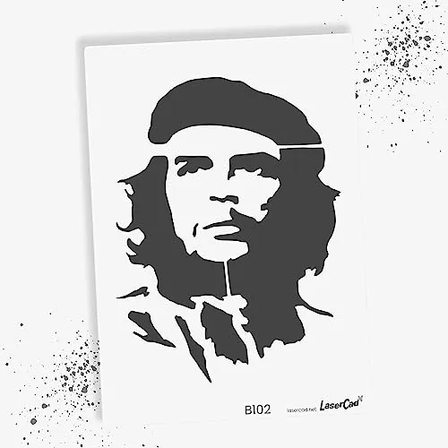 LaserCad Schablonen BANKSY Streetart (B102, Che Guevara, DIN A3) Stencil für Graffiti, Airbrush, Kunst, Deko, zum Malen
