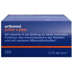 Orthomol junior C plus Kautabletten Waldfrucht - 30er-Packung - Nahrungsergänzungsmittel zur Unterstützung des Immunsystems von Kindern, mit leckerem Waldfruchtgeschmack für eine einfache Einnahme und Zahnfreundlichkeit.