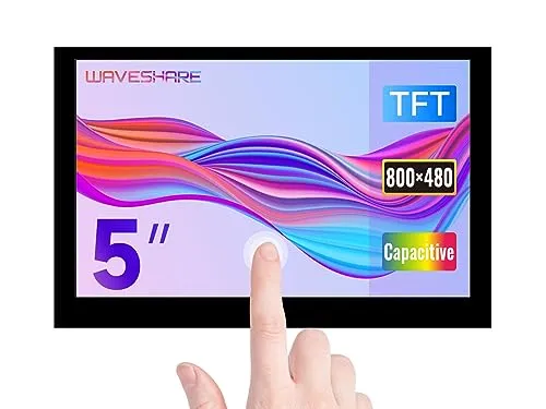 Waveshare Raspberry Pi 5inch Capacitive 5-Points Touch Display, Support 800×480 Resolution with DSI Interface Low Power Consumption