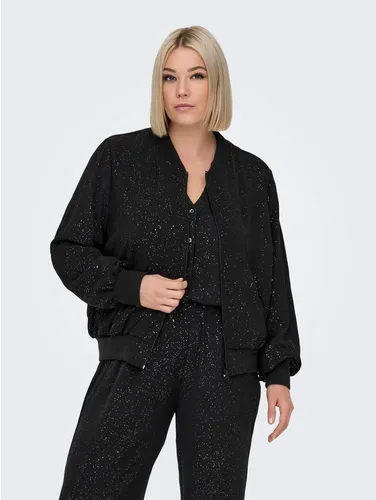 ONLY CARMAKOMA Bomberjacke CARJOSEE schwarz M (48) - Funktionsjacke aus 56% recyceltem Polyester, pflegeleicht bei 30 °C, ideal für nachhaltige Modebewusste.