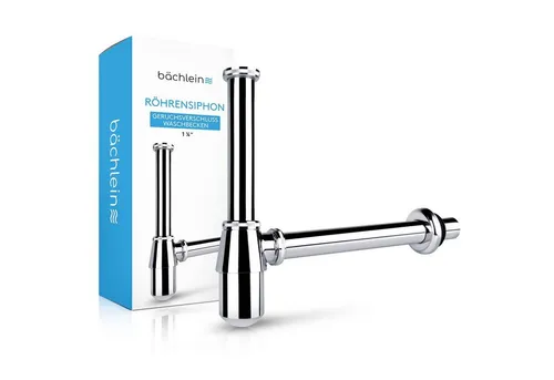 Bächlein Siphon Tassensiphon, massives, verchromtes Messing