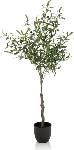 bümö plants Kunstpflanze Olivenbaum (olive) - Kunstpflanze Olivenbaum für pflegeleichte Wohn- und Büroumgebungen. Realistische Nachbildung mit 464 Blättern und langlebigem Kunststoffstamm. Verleiht jedem Raum ein mediterranes Flair ohne Pflegeaufwand.
