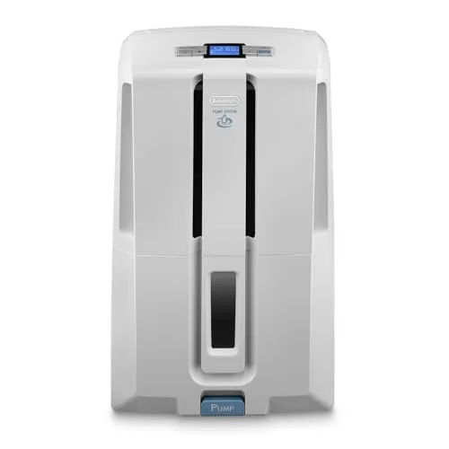 DeLonghi DD230P Luftentfeuchter mit Pumpe - 30L/Tag, ideal für Räume bis 150 m³ - Luftentfeuchter für effektive Feuchtigkeitskontrolle, entfernt bis zu 30 Liter Feuchtigkeit pro Tag. Patentiertes Hochleistungspumpensystem ermöglicht einfache Entwässerung, auch aus Kellern.