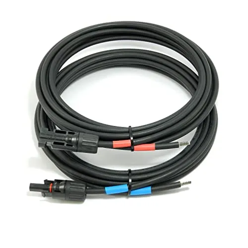 Produktbild SOLARTRONICS Verbindungskabel 6mm² H1Z2Z2-K Solarkabel schwarz mit Stecker einseitig für Solarmodul zum Laderegler Verteiler GAK PV, UV-fest, flexibel, Made in Germany (1m - 6mm²)