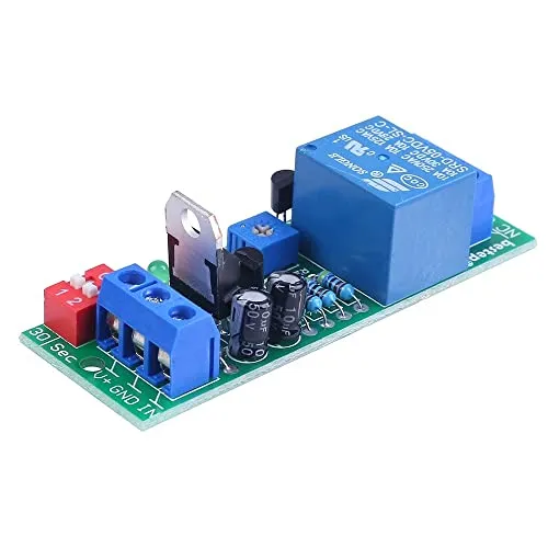 Verzögerungsrelaismodul, QF-RD21 DC 4,5V-6V 0,2s-300Minuten 4 Zeitbereiche Ausschaltverzögerungs-Trennschalter für automatisches Schließen bei Zeitüberschreitung