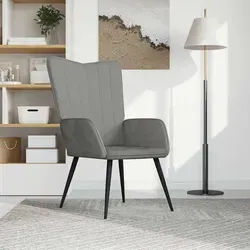 vidaXL Relaxsessel Hellgrau Samt - Bürostühle mit optimalem Sitzkomfort dank weichem Samtbezug und stabiler Stahlkonstruktion. Ideal für stilvolle Entspannung in jedem Raum.