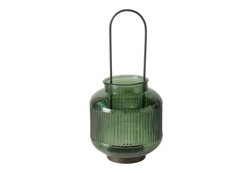 Boltze Gruppe Teelichthalter Zenor aus Glas, 29 cm - Eleganter Teelichthalter aus hochwertigem Glas, 29 cm hoch. Ideal für stimmungsvolles Licht in Ihrem Zuhause. Mit praktischem Metallgriff für flexible Platzierung im Innen- und Außenbereich.