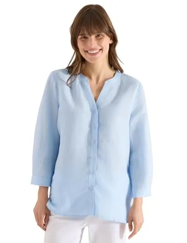 Cecil Damen Bluse mit Split Neck aus Leinenmix von CECIL