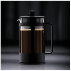 Bodum Kenya Kaffeebereiter - 500ml, 4 Tassen - Manuelle French Press - Küchenhelfer & Kochzubehör: Hitzebeständige Borosilikatglas-French Press für vollmundigen Kaffeegenuss ohne Papierfilter oder Kapseln - spülmaschinenfest und nachhaltig.