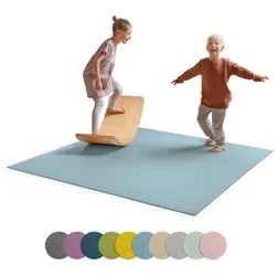 Ehrenkind Spielmatte Krabbelmatte Rutschfest, Made in Germany (Krabbeldecke für Baby, Hochwertige Krabbelmatte Baby), Spielmatte Baby, Rutschfeste Spielunterlage blau|grau 160 cm x 160 cm