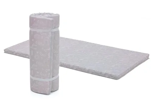 Fillikid Reisebettmatratze 60 x 120 cm | Baby-Matratze gerollt | Bettmatratze atmungsaktiv | Kinderbettmatratze Bezug 100% Baumwolle abnehmbar & waschbar | Kern aus hochwertigen Softschaum