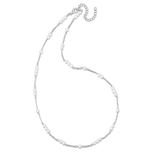 Schöner-SD Perlencollier 925 Silber mit Süßwasser-Zuchtperlen