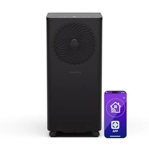Klarstein Mobile Klimaanlage 7000 BTU - 3-in-1 Kühlgerät für Räume bis 25 qm - Klimaanlage, Ventilator & Luftentfeuchter in einem, leise und leistungsstark mit App- und Sprachsteuerung, ideal für Zuhause und umweltfreundlich.