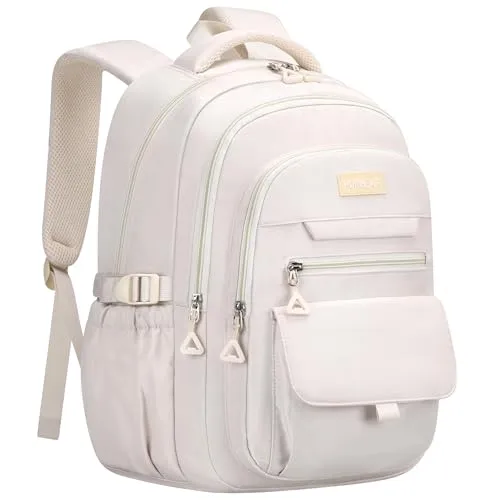 HORHEAR Mädchen Schulrucksack – Stilvoller Rucksack für Damen (Beige)
