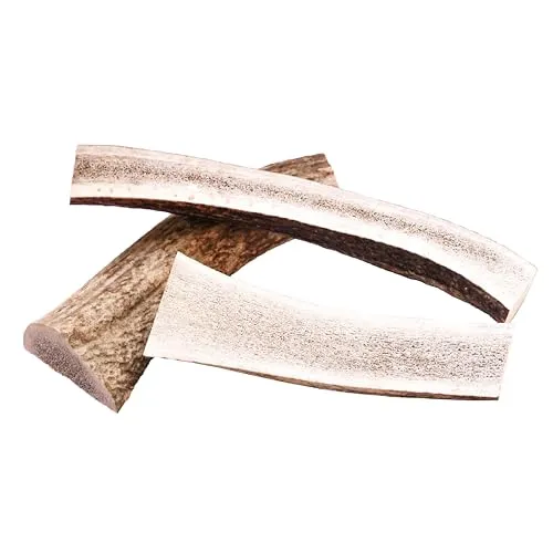 mascota vital - Hirschgeweih - 100% Hirschgeweih - Ideal für die Zahnpflege - 100% Natürlich - Geweih - Kauknochen - Hundespielzeug - Geweih vom Rothirsch (XXL (160-250g), halbiert)