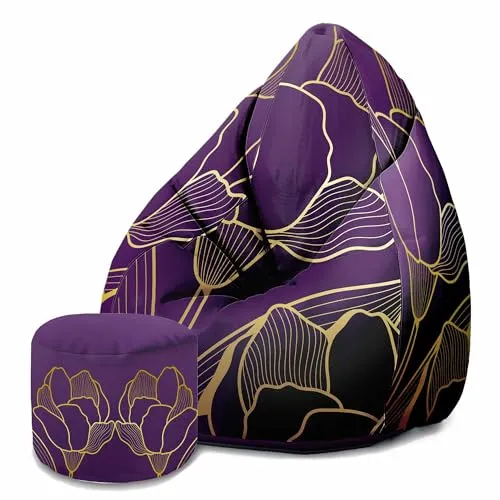 DreamRoots Sitzsack Erwachsene mit Füllung 80x80x120cm in lila von DreamRoots