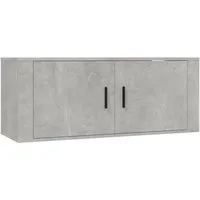 vidaXL TV-Wandschrank Betongrau 100x34,5x40 cm - TV-Halterung mit elegantem, klassischem Design und viel Stauraum, ideal für eine platzsparende Wandmontage und ordentliche Aufbewahrung von Mediaplayer und Zeitschriften.