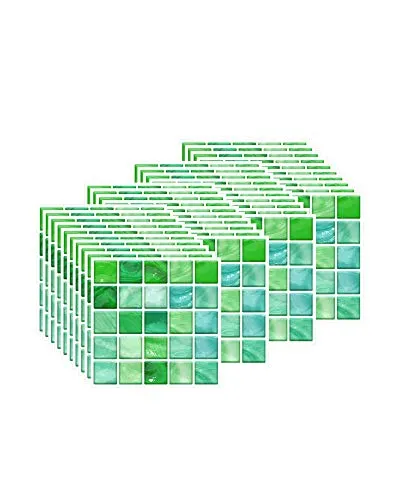 FBBULES 40PCS Mosaik Fliesenaufkleber für Küche und Bad, PVC Fliesensticker Mosaikfliesen Selbstklebend Fliesen Aufkleber Fliesenfolie wasserdichte Klebefolie (10 x 10 cm / 4 x 4 Zoll)