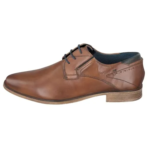 bugatti Herren Businessschuhe - Cognac Derby Schnürer mit Wechselfußbett - Herren-Schnürhalbschuhe, ideal für Büro und Freizeit, mit X-weitem Schnitt und komfortablem Wechselfußbett für perfekten Tragekomfort.