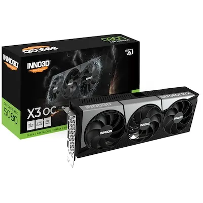 Inno3D GeForce RTX 5080 X3 OC 16GB GDDR7 DLSS4 - Grafikkarte mit 16 GB GDDR7-Speicher und DLSS 4-Technologie für beeindruckende Gaming-Leistung und kreative Anwendungen. Erlebe realistische Grafiken dank Raytracing und ein effizientes Kühlsystem.