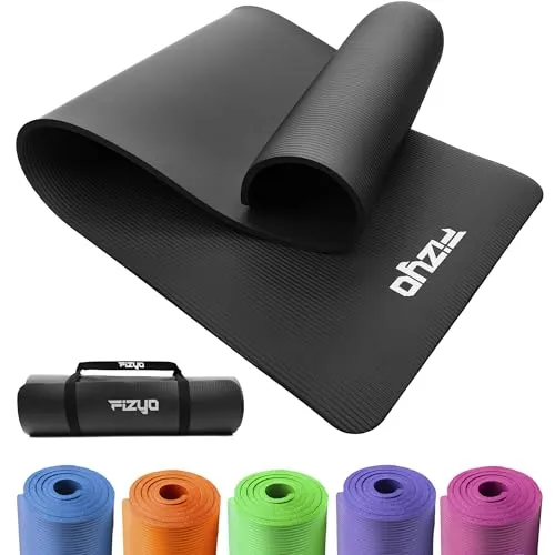 Fizyo Yogamatte für Yoga Gymnastik und Pilates aus rutschfestem NBR Schaum hochwertig langlebig extra dicke Fitnessmatte für Training und Workout Zuhause 190 x 80 x 1,5 cm (Schwarz)