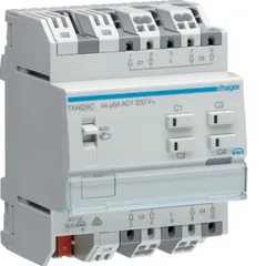 Hager TXA624C Jalousieausgang KNX easylink - 4-fach, 230V - Jalousieaktor für KNX-Systeme, 4-fach, ideal für die präzise Steuerung von Jalousien und Rollläden. Integrierte Automatik- und Szenenfunktionen bieten hohen Komfort.