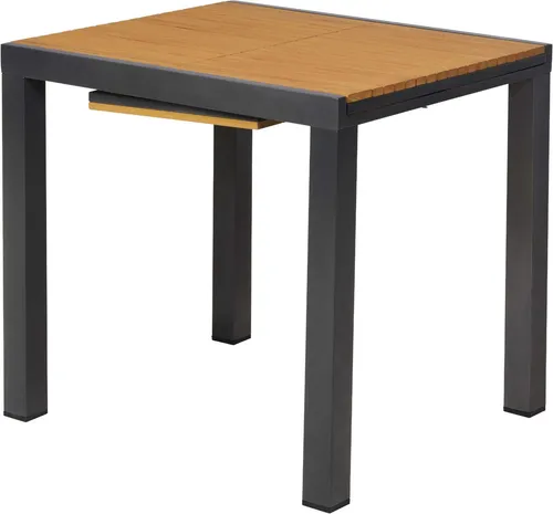 MERXX Ausziehbarer Gartentisch für Balkon - Der ausziehbare Gartentisch ist ideal für Balkone und kleine Terrassen. Mit einer kompakten Grundfläche und einer modernen Holzoptik bietet er Platz für gesellige Abende und ist dank seines robusten Aluminiumgestells besonders langlebig.