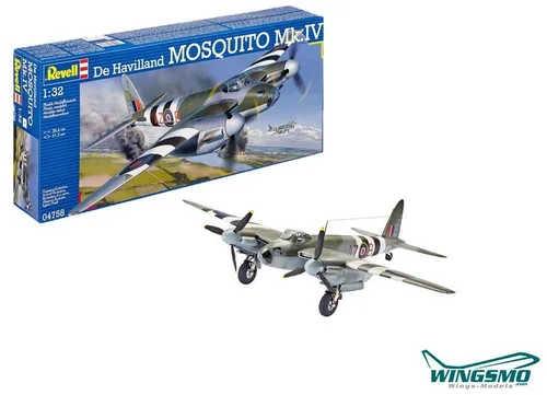 Revell De Havilland Mosquito Mk.IV 1:32 Modellbausatz - Modellbausätze für Flugzeugliebhaber, detailgetreuer Bausatz im Maßstab 1:32 für authentisches Modellieren.