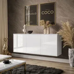 SANAYI Hängende Wandkommode Weiß Hochglanz in weiß von Lukmebel