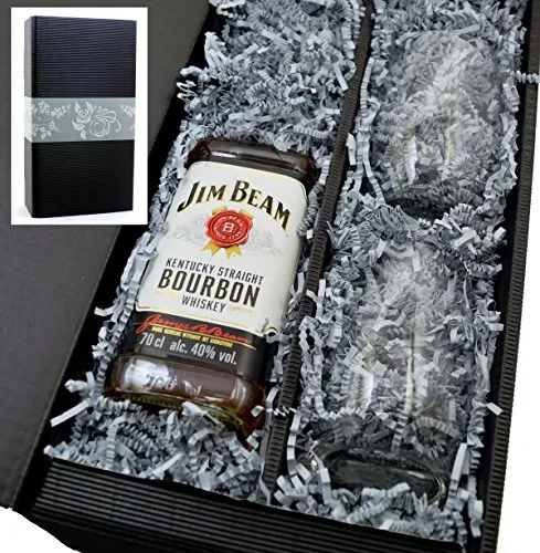 Jim Beam 40% 0,7l Geschenkset + 2 Tumbler Gläser in Geschenkkarton