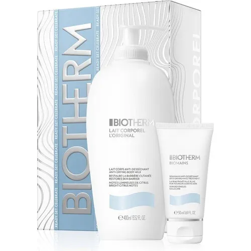 BIOTHERM Lait Corporel 400 ml Set Körperpflegeset - Körperpflegeset mit Lait Corporel 400ml für sofortige Feuchtigkeitsversorgung und 48H Schutz vor Trockenheit. Ideal für normale bis trockene Haut, ergänzt durch Biomains 50ml für gepflegte Hände.