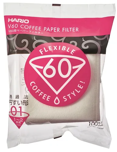 Hario Papierfilter weiß für 01 Dripper - 100 Stück, geschmacksneutral für aromatreue Filterung und perfekte Brühresultate