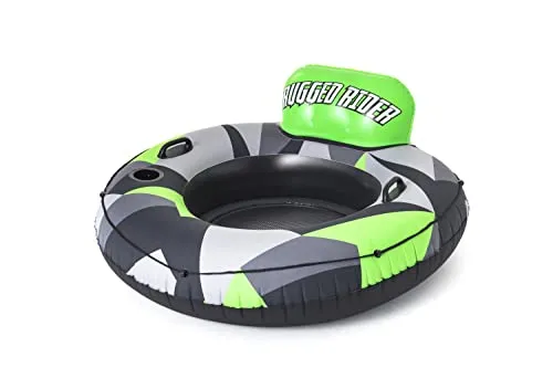 Bestway Hydro-Force™ Schwimmring Rugged Rider I, Ø 135 cm - Aufblasbare Swimmingpool-Spielzeuge mit Rückenlehne, ideal zum Entspannen am Strand oder Pool - ausgestattet mit Getränkehalter und mesh Sitzfläche für maximalen Komfort.