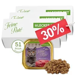 g Lecker.Pet® Emily's Feine Paté - Reich an Rind - Glutenfreies Nassfutter für Katzen, reich an hochwertigem Rindfleisch und ideal für alle Altersstufen. Praktische Portionsschalen sorgen für optimale Frische und einfache Fütterung.