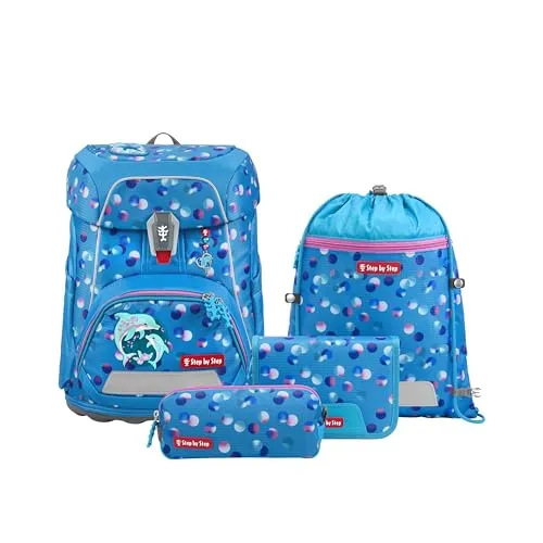 FIT Schulranzen-Set ''Dolphin Finja'', 5-teilig - Praktisches 5-teiliges Set für Schule und Freizeit, bietet viel Stauraum und ein fröhliches Design für einen tollen Start ins Schuljahr.