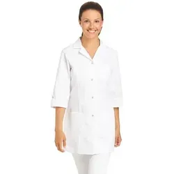Leiber Kasack Longkasack 08/347/01 für Damen - Arbeits- & Schutzkleidung, taillierter Longkasack in Weiß, waschbar bis 95 °C, ideal für Klinik und Pflege, mit praktischen Taschen und komfortablen Seitenschlitzen.