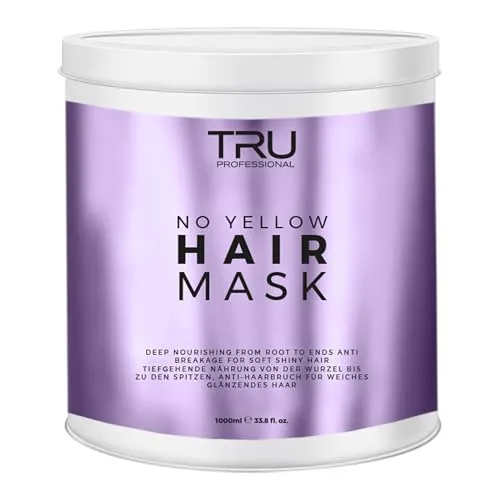 Tru No Yellow Hair Mask, 1000ml – Farbschutz & Anti-Gelbstich Treatment für gefärbtes & getöntes Haar, mit Glanz & Geschmeidigkeit