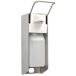 Papstar Body Products Wandspender aus Aluminium 500 ml - Hygienischer Aluminium Seifenspender für Euronorm 500 ml-Gebinde, ideal für schnelle und platzsparende Dosierung von Flüssigseife und Desinfektionsmitteln.