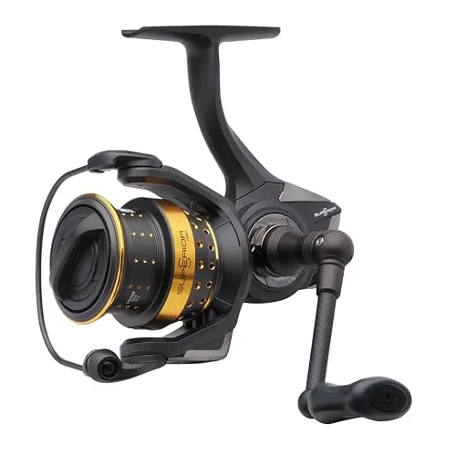 Abu Garcia SUPERIOR2 2500 - Hochwertige Spinnrolle für Raubfischangeln - Angelrollen für Süßwasserangeln, ideal für Forelle, Zander und Barsch. Mit 9+1 Kugellagern und einer maximalen Bremskraft von 6,5 kg für präzises Angeln.