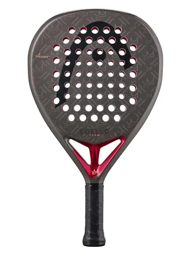 HEAD Coello Team 2026 Padelschläger - Silber - Entwickelt für fortgeschrittene Spieler, bietet dieser Padelschläger mit Diamantdesign und Carbonrahmen optimale Stabilität und Kontrolle beim Netzspiel.