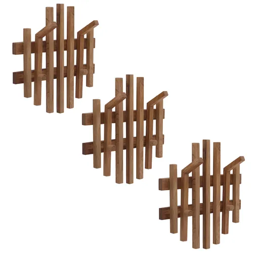 MCA 3er-Set Garderobenpaneel HWC-P57, Wandgarderobe Garderobenleiste Holzgarderobe, Massiv-Holz Eich 3x119393