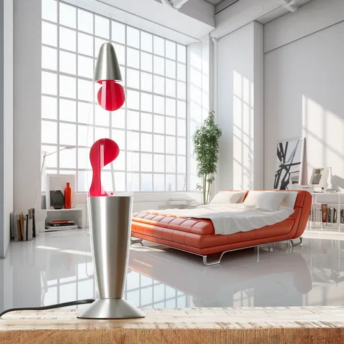 EASYLIGHT Retro Lavalampe Klein 36 cm Rot mit G9 Leuchtmittel