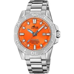 Lotus Herren Armbanduhr 18926/3 - Silber & Orange - Armbanduhren für Herren, wasserdicht bis 20bar und mit hochwertigem Saphirglas für maximale Langlebigkeit und Präzision.