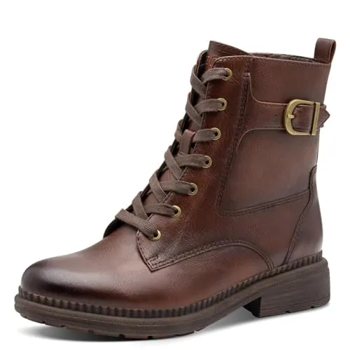 Jana Damen Stiefeletten mit Schnalle Vegan, Braun (Cognac), 39 EU