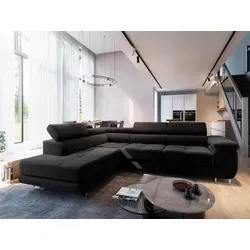 Masseno Ecksofa SELVA L-S mit Schlaffunktion - Ecksofa mit Bettkasten, elegantes Design und vielseitige Schlaffunktion für unvergessliche Momente der Entspannung in Ihrem Wohnzimmer.
