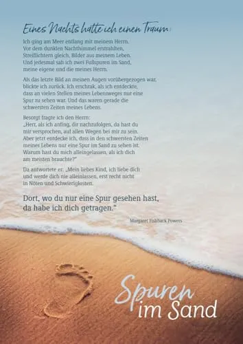 Spuren im Sand: Poster (Gemeinsamzeit statt Krimskrams) - Unterhaltungsliteratur, inspirierendes Poster für gemeinsame Erinnerungen und positive Botschaften.