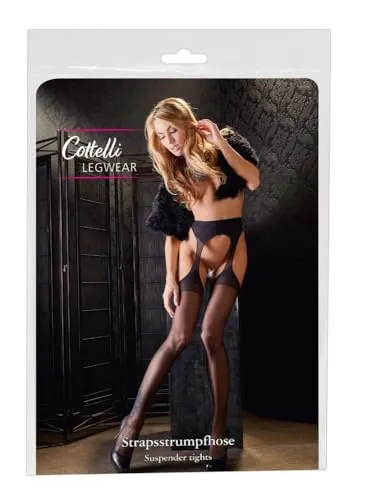 Cottelli Collection Sex-Strumpfhose in schwarz Größe 46-52