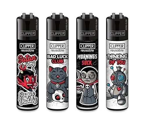 Clipper Feuerzeug 4er Set: (Slogan 666)