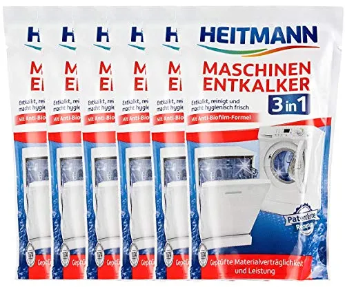HEITMANN 3-in-1 Maschinen-Entkalker: Waschmaschinen und Spülmaschinenreiniger mit Anti-Geruchs-Formel - Entkalker, Reiniger und Hygienische Frische - Materialschonend