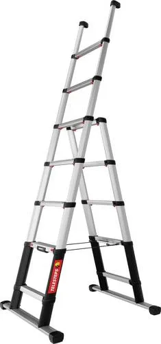 MUNK Teleskopleiter Combi Line 115476 - Aluminium 2,3m - Leiter für vielseitigen Einsatz als Anlege- und Stehleiter, max. Belastbarkeit 150 kg, mit rutschsicheren Stufen und AUTOSTEPS-Technologie für sicheres Handling.